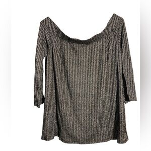 Black and Silver off shoulder top